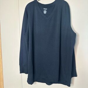 Tek Gear Black V-Neck Long Sleeve Top